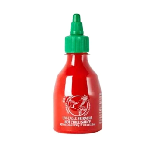 sriracha-ljuti-čili-umak-uni-eagle-230g.jpg Sriracha ljuti čili umak Uni Eagle, bočica od 230g sa zelenim poklopcem