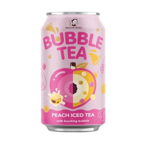 Bubble Tea Peach Iced Tea 320ml with bursting boba