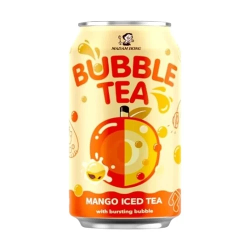 Bubble Tea Mango Iced Tea 320ml with bursting boba