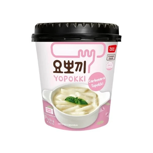 yopokki-carbonara-tteokbokki-rizini-njoki-120g Yopokki carbonara tteokbokki korejski rižini njoki 120g