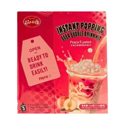 Popping boba bubble tea set breskva 210g – 3 serviranja KLKW